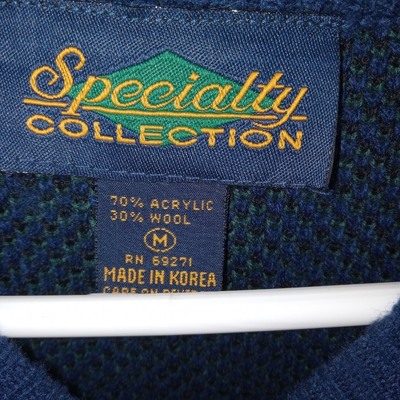 Specialty collection plaid wool sweater size M - Picture 3 of 4